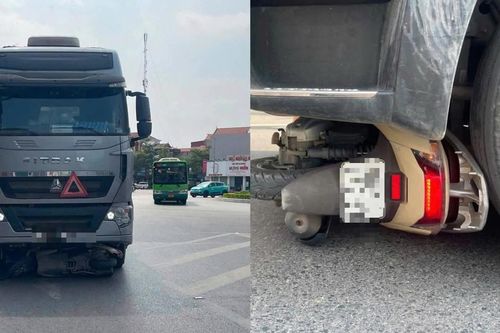 Hưng Yên: Xe máy bị cuốn vào gầm xe tải, hai người thương vong