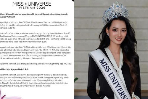 Tổ chức Miss Universe Vietnam thông báo hình thức kỷ luật với Hoa hậu và Á hậu 1