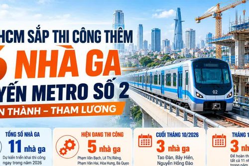 [INFOGRAPHIC] TP.HCM sắp thi công thêm 6 nhà ga tuyến metro số 2