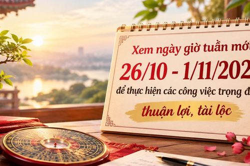 Xem ngày giờ tuần mới 26/10 - 1/11/2026 để thực hiện các công việc trọng đại thuận lợi, tài lộc
