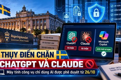 Thụy Điển chặn ChatGPT và Claude trên máy tính công vụ từ 26.10