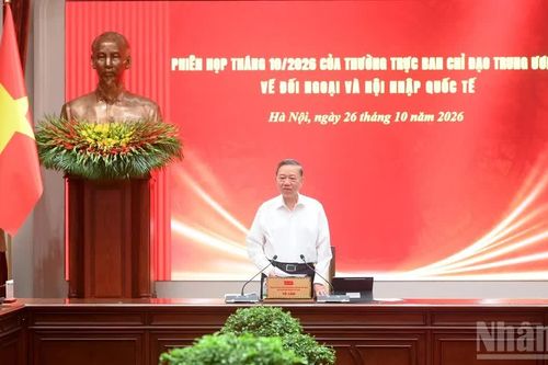 [Ảnh] Tổng Bí thư, Chủ tịch nước Tô Lâm chủ trì phiên họp về đối ngoại và hội nhập quốc tế
