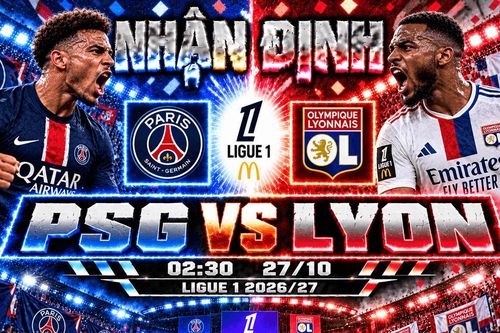 Nhận định bóng đá PSG vs Lyon: Dembele vắng mặt, Doué gánh hàng công trong trận tranh ngôi đầu Ligue 1
