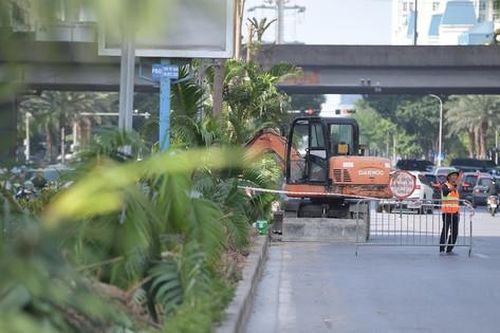 Di dời cây xanh, xén vỉa hè xây hầm chui Dương Đình Nghệ