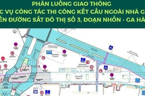 Phân luồng giao thông đường Kim Mã phục vụ thi công ga S9