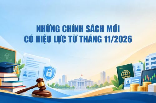 Những chính sách mới có hiệu lực từ tháng 11/2026