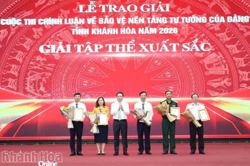 Trao giải Cuộc thi chính luận về bảo vệ nền tảng tư tưởng của Đảng tỉnh Khánh Hòa năm 2026 và tập huấn, diễn tập công tác 35