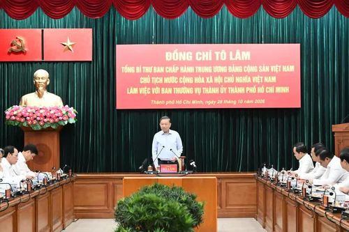 Tổng Bí thư, Chủ tịch nước Tô Lâm làm việc với Ban Thường vụ Thành ủy TPHCM