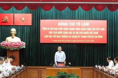 Tổng Bí thư, Chủ tịch nước Tô Lâm chỉ đạo TP. Hồ Chí Minh tái cấu trúc phát triển và chăm lo dân sinh