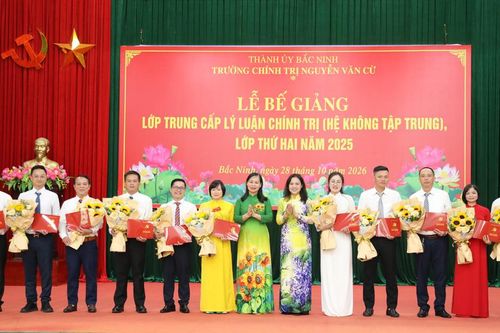 Trường Chính trị Nguyễn Văn Cừ bế giảng lớp Trung cấp lý luận chính trị hệ không tập trung