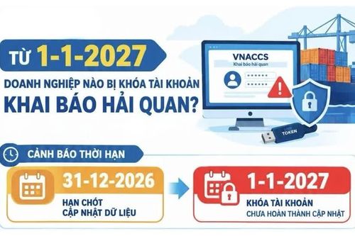 Infographic Từ 1-1-2027, doanh nghiệp nào bị khóa tài khoản khai báo hải quan?