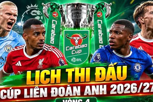Lịch vòng 4 Cúp Liên đoàn Anh: Arsenal bị loại, Liverpool đại chiến Chelsea