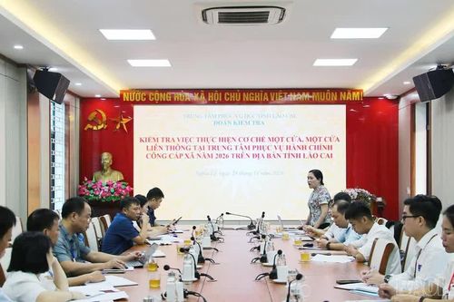 Đoàn kiểm tra Trung tâm Phục vụ hành chính công tỉnh làm việc với phường Nghĩa Lộ