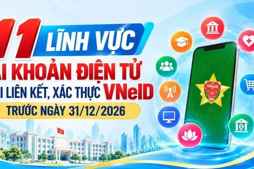 11 lĩnh vực tài khoản điện tử phải liên kết, xác thực VNeID trước ngày 31/12/2026