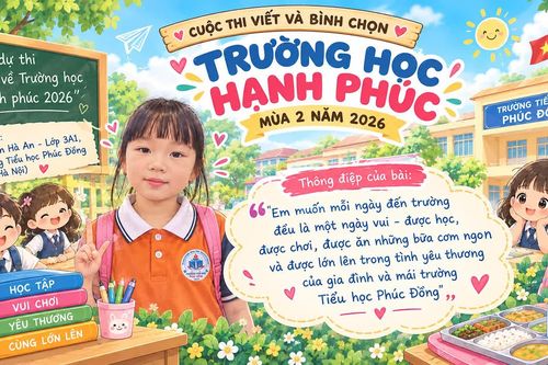 Bữa cơm yêu thương dưới mái trường Tiểu học Phúc Đồng