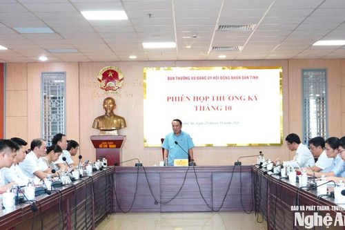 Ban Thường vụ Đảng ủy HĐND tỉnh triển khai nhiệm vụ trọng tâm tháng 11/2026