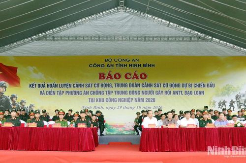 Báo cáo kết quả công tác huấn luyện và diễn tập phương án chống tập trung đông người gây rối ANTT, bạo loạn tại KCN năm 2026