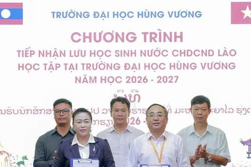 Trường Đại học Hùng Vương tiếp nhận 20 lưu học sinh Lào năm học 2026 - 2027