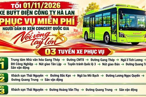 Xe buýt điện phục vụ miễn phí người dân xem Concert Quốc gia 'Nối vòng tay lớn'