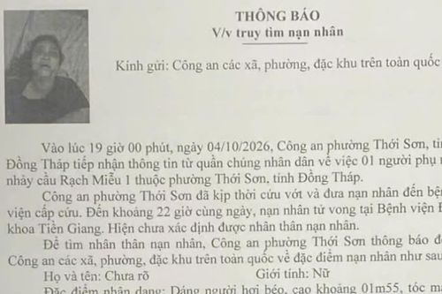 Công an Đồng Tháp tìm nhân thân người phụ nữ nhảy cầu Rạch Miễu