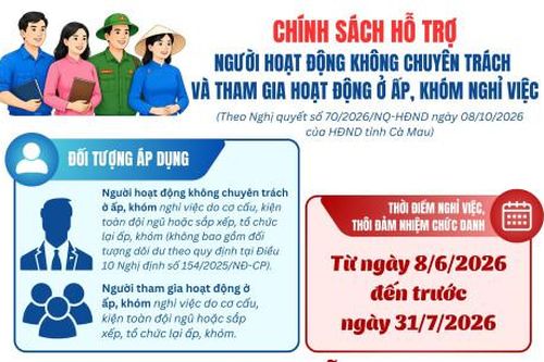 Chính sách hỗ trợ người hoạt động không chuyên trách và tham gia hoạt động ở ấp, khóm nghỉ việc