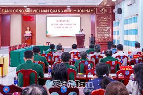Xã Hưng Hội và xã Cái Nước khai mạc diễn tập chiến đấu phòng thủ