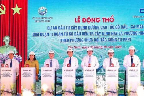 Tây Ninh động thổ cao tốc Gò Dầu-Xa Mát với mức đầu tư hơn 10.279 tỷ đồng