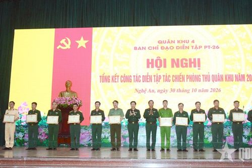 Quân khu 4 hoàn thành xuất sắc nhiệm vụ diễn tập tác chiến phòng thủ năm 2026
