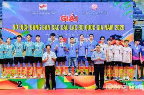 Đồng Tháp: Đoạt 2 HCV, 1 HCĐ tại Giải Vô địch Bóng bàn các câu lạc bộ quốc gia năm 2026