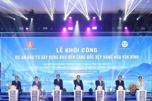 Thái Nguyên khởi công cảng Yên Bình, vốn đầu tư 435 tỷ đồng