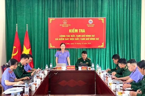 VKSND tỉnh Lai Châu phối hợp kiểm tra công tác bắt, tạm giữ tại các Đồn Biên phòng