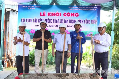 Xã Tân Thạnh khởi công xây dựng cầu Kênh Thống Nhất