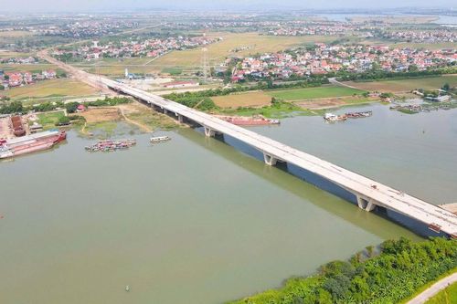 Cận cảnh dự án cầu hơn 2.000 tỷ đồng nối Bắc Ninh - Hải Phòng vừa hợp long
