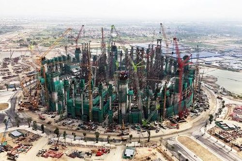 Toàn cảnh đại công trường sân vận động 135.000 chỗ ngồi ở Hà Nội