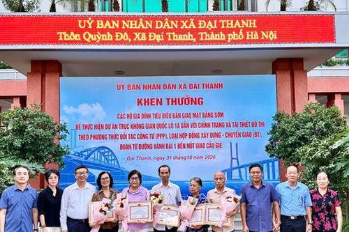 Xã Đại Thanh chi trả tiền bồi thường, hỗ trợ giải phóng mặt bằng dự án Quốc lộ 1A