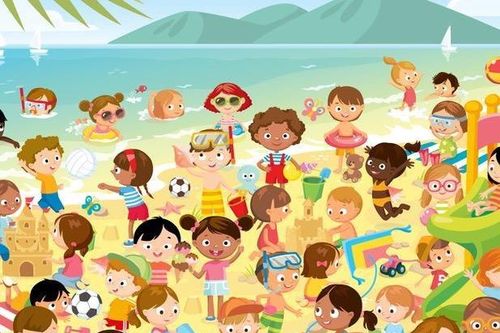 Đố bạn tìm thấy cặp sinh đôi bị lạc nhau giữa bãi biển đông đúc