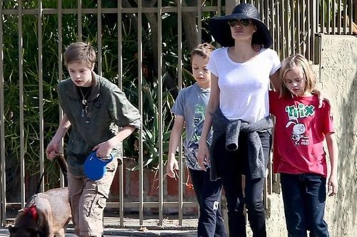 Angelina Jolie đưa 3 con ruột đi dạo, dập tắt tin đồn không hòa thuận