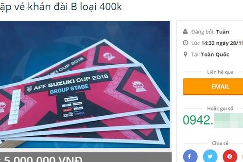 Vé xem trận Việt Nam- Philippines được rao bán với giá 'cắt cổ': Nghi vấn lớn