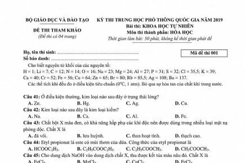 Đề thi THPT quốc gia 2019: Môn Hóa có xu hướng tăng đánh giá năng lực thực hành thí nghiệm