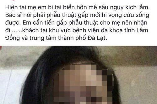 Thực hư thông tin cô gái 'đi khách' để lấy tiền cứu mẹ ở Lâm Đồng