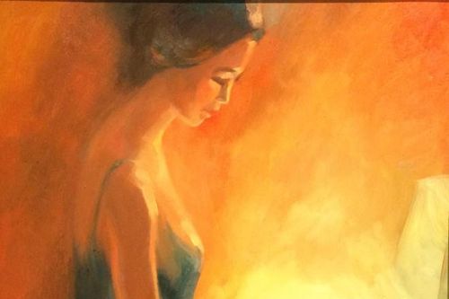 Tranh y như thật về trà đá vỉa hè, ngõ phố cũ
