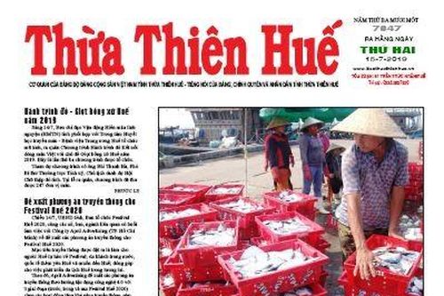 Chính trị - Xã hội Theo dòng thời sự Đón đọc Báo Thừa Thiên Huế phát hành ngày 15/7