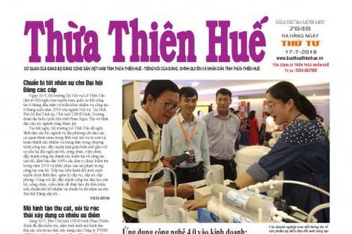 Chính trị - Xã hội Theo dòng thời sự Mời đọc Báo Thừa Thiên Huế ngày 17/7