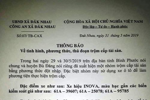 Bình Phước: Xuất hiện chiêu lái ôtô… đi ăn trộm!