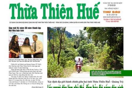 Chính trị - Xã hội Theo dòng thời sự Đón đọc thông tin hấp dẫn trên Báo Thừa Thiên Huế số 7669, thứ sáu, ngày 9/8/2019