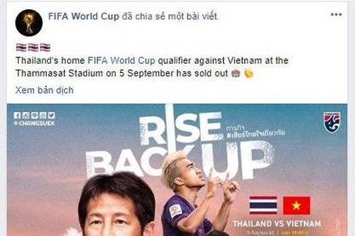 FIFA ấn tượng với cơn sốt vé trận Thái Lan - Việt Nam