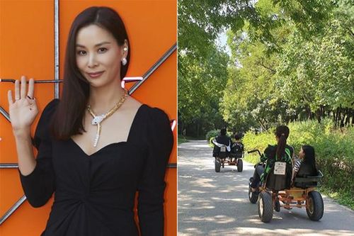 Vợ Jang Dong Gun đăng ảnh du lịch bên chồng con