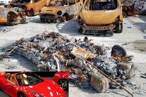 Bị thiêu rụi chỉ còn đống tro, Ferrari 458 vẫn được rao bán như thường