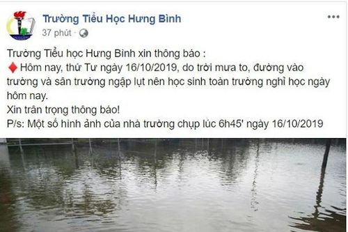 Nghệ An: Mưa lớn, nhiều nơi bị ngập, trường học thông báo cho học sinh nghỉ học