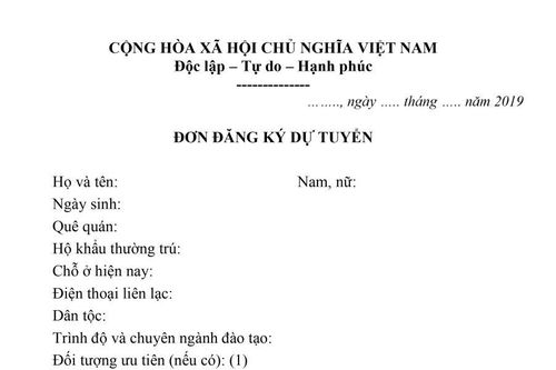Thông báo triệu tập thí sinh dự thi